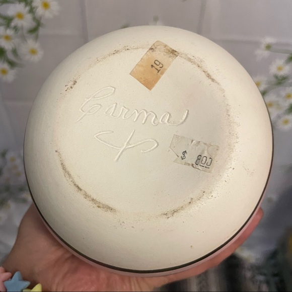 Vintage indigenous Navajo pastel stripe hand carved hand made pottery vase - Picture 7 of 7